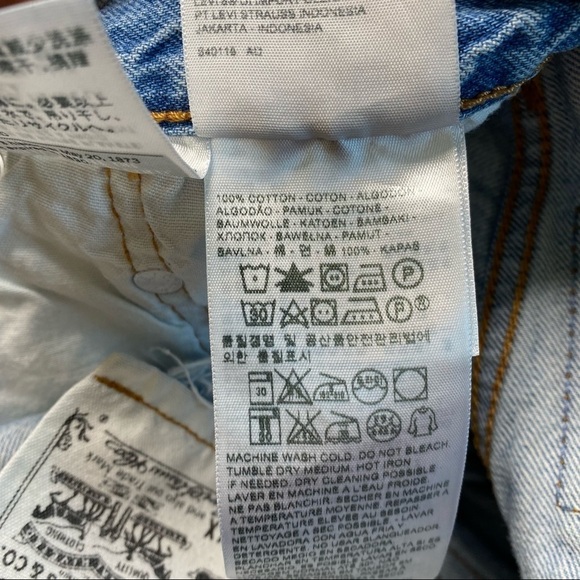 LEVI’S 501 Distressed Patched Cut off jean Denim shorts Size 25 - Picture 10 of 10